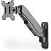 DIGITUS Supporto da Parete per Monitor con Pistone a Gas - per Schermi 17-32 Pollici - Carico max 8 kg - Vesa 75x75 e 100x100 - Orientabile, Inclinabile, Ruotabile e Regolabile in Altezza - Nero