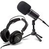 Zoom - ZDM-1PMP - Kit Podcast con Microfono/Cavo/Cuffie/Treppiede