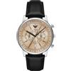 Emporio Armani Orologio Analogico al Quarzo Uomo con Cinturino in Pelle AR11634, Set Di Toni D'Argento, 42 mm