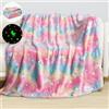 Bibykivn Coperta Unicorno - 120 x 150 cm Coperta Unicorno che si Illumina al Buio, Coperta Arcobaleno per Tutte le Stagioni per Divano, Soggiorno, Camera da Letto - da 1 a 10 anni (Colorato, 120 x 150cm)