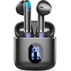Rinsmola Cuffie Bluetooth 5.4, Mini Auricolari Bluetooth Stereo HiFi, 4 HD Mics Cuffie Wireless In Ear con ENC Cancellazione Rumore, Cuffie Senza Filo LED Display, IP7 Impermeabili Cuffiette Sport 30 Ore, Nero