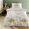 Catherine Lansfield Sleepy Dino - Set copripiumino singolo reversibile con federa, colore: verde