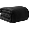 Good Nite Plaid Coperta Pile Singolo 130 x 150 cm - Coperta Plaid Super Morbida, Coperta Calda Invernale, per Plaid Divano, Copriletto, Nero