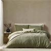 Yard Set copripiumino in cotone 100% a righe Malton - Verde foresta - Singolo