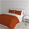Italian Bed Linen Set Copripiumino 100% Cotone Natural Color, Made in Italy - Parure Copri Piumino - Sacco Piumone 250x200 cm con Doppia Patella e Federe Cuscino, Matrimoniale, Terra/Panna