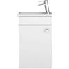 Sieper Badmöbel Gabun - Mobiletto da bagno con lavabo e armadio in ceramica, 400 mm, colore: bianco lucido