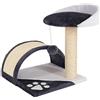 lionto Tiragraffi per Gatto Albero Tiragraffi Gatto Gioco Giocattolo Gatti Altezza 43 cm, Grigio/Bianco
