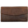 STILORD 'Gloria' Portafoglio in Pelle Vera da Donna Sottile Grande con Cerniera Stile Vintage Borsellino Blocca RFID, Colore:marrone medio