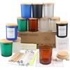 MILIVIXAY - Confezione da 12 barattoli per candele, in vetro multicolore, 295 ml, con coperchio e kit per la creazione di candele, vuoti, contenitori per spezie e polveri