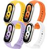 MYAPULUA 4 Pezzi Cinturino Mi Band 8/Cinturino Mi Band 9,Silicone per Xiaomi mi band 8 Cinturini/per Xiaomi mi band 9/NFC Sport Braccialetto Sostitutivo Mi Smart Band 8 Uomini donne