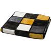 Gözze - Coperta Morbida, Sensazione Cashmere, Tessuto Spesso 500 g/m², Antigua, 100% Microfibra, 150 x 200 cm - Senape/Nero/Bianco