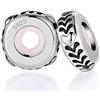 LOVANS Tappo distanziatore Gomma Stopper Bead in Argento 925 da 2 Pezzi per bracciali Europeo