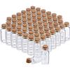 Relaxdays Set da 60 Vasetti in Vetro con Tappi in Sughero, Bottigliette Decorative, per Oli e Spezie, 10 ml, Trasparente