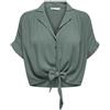 Only Onlpaula Life S/S Tie Shirt Wvn Noos, Camicia a maniche corte Donna, Bianco, S