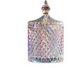 erioctry 300m/10oz Bella Cristallo Piatto di Caramelle con Coperchio Colorato Matrimonio Candy Box Zuccheriera Barile Biscotto Barile di Gioielli Decorativo