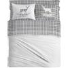 PENSIERI DELICATI Completo Letto Matrimoniale, Flanella 100% Cotone Caldo e Morbido, 2 Piazze 180x200cm, Include Lenzuolo Sotto, Sopra e 2 Federe, Made in Italy, Tartan Cervo Azzurro