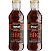 Ponti, Salsa Premium BBQ all'Aceto Balsamico di Modena IGP, Salsa Barbecue con Gusto Intenso ed Affumicato, Ideale per Hamburger e Verdure Grigliate, 100% Made in Italy, 250 g (Confezione da 2)
