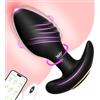 Ukingle Vibratore Plug Anale Vibratoreper Donna Professionale con Telecomando APP Plug Anale-Dilatatore Donna (preto)