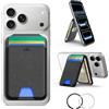 ESR Portafoglio con MagSafe, RFID Blocco, Supporto per 5 Carte, Pelle Vegana, Supporto Regolabile, Wallet per iPhone Serie 17e/17/16/15/14/13/12 e Alcuni Dispositivi Samsung, Non per 13/12 Mini,Nero