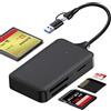 Oblinple 4 in 1 Lettore Schede SD USB 3.0, Adattatore Micro SD USB C, Memory Card Reader TF MS CF MMC UHS-I Compact Flash, Multiplo Adapter Scheda Memoria per PC MacBook Pro, Windows Mac Linux Android