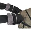 WD&CD Guanti Passeggino, Carrozzina Guanti con Striscia Riflettente, Guanti Passeggino Scaldamani,Guanti Antigelo Universali Impermeabili Extra Spessi Caldi per Passeggino/Rimorchio/Bicicletta- Nero