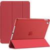 Generic Smart Case Cover per iPad Air 1 (2013) iPad Air 2 (2014) Ultra Leggero Custodia Protettiva Smart Cover con Auto Sleep/Wake Funzione (rosso)