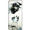 DiaryTown Cover per Samsung Galaxy J5 2016 Silicone Morbida, Custodia Nera con Disegni Animale, Case Sottile TPU Antiurto Bumper Cellulare Protettiva, Due Gatti