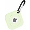 TingYR Cover per AirTags Custodia, con Gancio Portachiavi, Custodia in Silicone Morbida e Sicura.Verde Luminoso