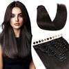 Elailite Extension Capelli Veri Clip #1B Nero Naturale, 20cm 45g 8 Fasce Singole Intera Testa 100% Remy Human Hair Naturali Lisci
