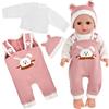 WEINIBAO Vestiti per Bambole per New Born Baby Doll, Vestiti Bambole Reborn, Vestiti per Bambola Vestito per Bambole con Cappello Maniche Lunghe Pantaloni, Set Bambolotti Accessori per Bambole 35-45 cm