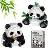 Hpbaggy Panda Mini Building Blocks Set,Set di Mattoncini da Costruzione 2 In 1,Panda Cute Animals Building Set,Panda Mini Mattoncini da Costruzione,Panda Micro Building Blocks Vestito per bambini 3 + anni