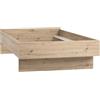 Composad | Letto a una Piazza e Mezza della Linea VELATA, Letto con Spazio per Cassetto Contenitore (Non Incluso), (LxAxP) 127,40x51,50x201 cm, Colore rovere Oak Mielato, Made in Italy