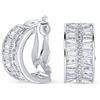 Bling Jewelry Dichiarazione Di Stile Art Deco Nuziale Aaa Cz Orecchini Baguette A Mezzo Cerchio Per Donne Matrimonio Prom Holiday Festa Formale Clip Su Placcato Argento