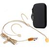 Sujeetec Microfono Auricolare - Discreto Doppio Gancio per l'orecchio Microfono Indossato Ideale per AKG Samson Trasmettitore Da Cintura Wireless per Lezioni, Teatro, Podcast - Spina Mini XLR TA3F