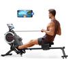 Dripex Vogatore magnetico Dripex con guida di scorrimento in alluminio, 16 livelli di resistenza regolabile, capacità di peso massima di 265 libbre per palestra domestica, app/monitor LCD (Bluetooth)