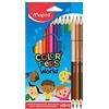 Maped Color Peps World 832071 - Matite colorate a doppia punta, confezione da 15, multicolore