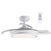 wonderlamp - Ventilatore da soffitto a LED con mini pale retrattili Pearl, motore CC silenzioso, 3 CCT dimmerabile 35W, bianco