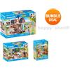 Playmobil Three My Life Set 71509 71510 e 71512 Family Fun Country nuovo imba...