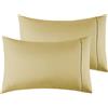 Poligino Federe Cuscini Letto Matrimoniale 50x75 cm,Coppia Federe in Microfibra Chiusura a Busta - Khaki