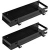 Tedsrewa Set di 2 portaspezie da parete,in acciaio inox,colore nero,portaspezie,da appendere,senza foratura,utilizzabile come organizer da cucina,scaffale da cucina,per spezie,30 x 10 x 6 cm