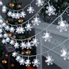 Micacorn Catena Luminosa Solare, Luci Stringa Natalizie Solari Fiocco di Neve 12 Metro 8 Modalità 100 LED Solare Impermeabile Luci Stringa per Esterno Case Giardini Decorazioni Natalizie Feste