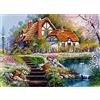 OWN4B Kit per Punto Croce Stampati, OWN4B Casa nel Giardino Motivo Stampato 11CT 36,1x46,0 cm Kit Ricamo Fai da Te (Casa)