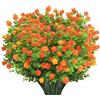 AIOR 10 Pezzi Fiori Finti Artificiale Piante, Resistenti ai Raggi UV Piante Arbusti per Interni ed Esterni, Decorazione per Balcone, Giardino, Vaso, Casa, Cucina, Ufficio Decor (Arancia)