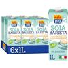 ISOLA BIO Soia Barista, Bevanda Biologica a Base di Soia, 100% Ingredienti Naturali, Alto Contenuto di Proteine, Senza Glutine, Senza Lattosio, per Vegetariani e Vegani, 6 Confezioni da 1 L
