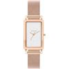 Skagen Orologio Hagen per donna, Movimento al quarzo a tre lancette con cinturino in acciaio inossidabile o in pelle, 22 mm, Tono oro rosa e bianco