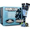 BRAINLAB Nootropico Potente - 20 bustine Gel per Memoria e Concentrazione - Integratore Nootropico per Studio con rodiola, citicolina, fosfatidilserina, bacopa monnieri caffeina, vitamine b e vitamina d