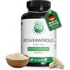 Green Naturals Trans-Resveratrolo 500 mg - Purezza >98% - 120 capsule | Da fermentazione · Vegan · Senza additivi · Scorta 4 mesi · Prodotto in Germania