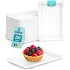 Generic Commerline 250 piatti di carta 30 rettangolari, 10 x 16 cm, usa e getta, per feste, piatti di carta, piatti monouso (250, piatti di carta 30 (10 x 16 cm)
