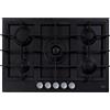 Elleci PGPP75140CS - Piano cottura a gas, 5 fuochi, 75 cm, Nero