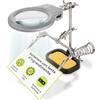 ANFEL Reggi Scheda Elettronica ANFEL AN-10M Supporto Regolabile con Lente Ingrandimento e Luce LED con Reggi Stilo Saldante Terza Mano Saldatura e Dissaldatura